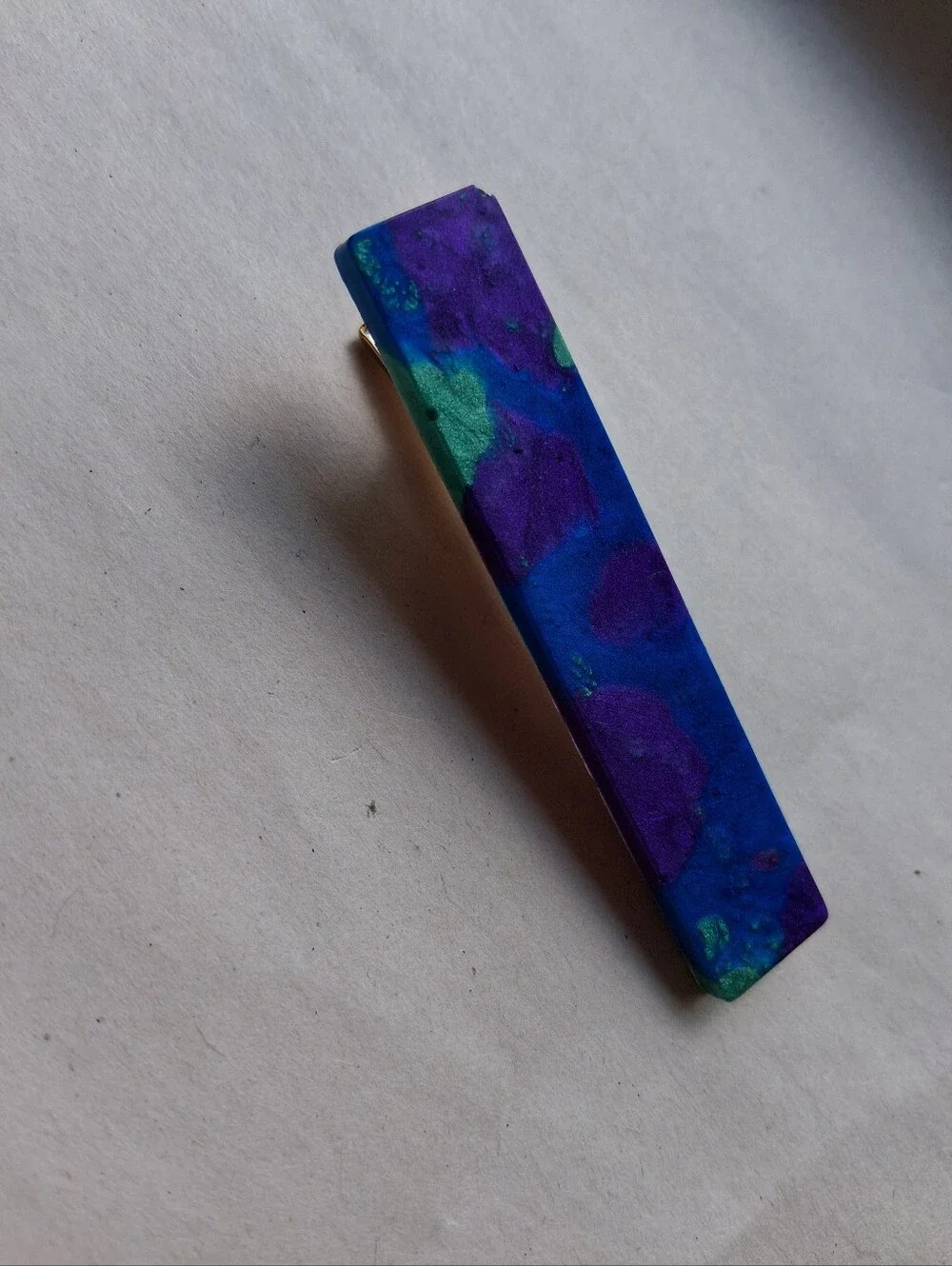 5/$25 Hand Crafted Blue and Purple Resin Bar with Green Accents
